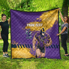 Personalised Melbourne Storm Rugby Quilt Superhero Purple Storm Mascot - Sporty Splash Art Style