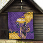 Personalised Melbourne Storm Rugby Quilt Superhero Purple Storm Mascot - Sporty Splash Art Style