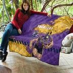 Personalised Melbourne Storm Rugby Quilt Superhero Purple Storm Mascot - Sporty Splash Art Style