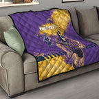 Personalised Melbourne Storm Rugby Quilt Superhero Purple Storm Mascot - Sporty Splash Art Style