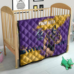 Personalised Melbourne Storm Rugby Quilt Superhero Purple Storm Mascot - Sporty Splash Art Style