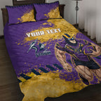 Personalised Melbourne Storm Rugby Quilt Bed Set Superhero Purple Storm Mascot - Sporty Splash Art Style