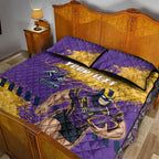 Personalised Melbourne Storm Rugby Quilt Bed Set Superhero Purple Storm Mascot - Sporty Splash Art Style