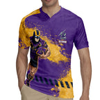 Personalised Melbourne Storm Rugby Rugby Jersey Superhero Purple Storm Mascot - Sporty Splash Art Style