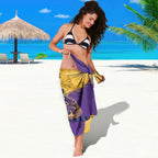 Personalised Melbourne Storm Rugby Sarong Superhero Purple Storm Mascot - Sporty Splash Art Style