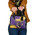 Personalised Melbourne Storm Rugby Shoulder Handbag Superhero Purple Storm Mascot - Sporty Splash Art Style