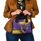 Personalised Melbourne Storm Rugby Shoulder Handbag Superhero Purple Storm Mascot - Sporty Splash Art Style