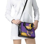 Personalised Melbourne Storm Rugby Shoulder Handbag Superhero Purple Storm Mascot - Sporty Splash Art Style