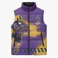 Personalised Melbourne Storm Rugby Sleeveless Puffer Jacket Superhero Purple Storm Mascot - Sporty Splash Art Style