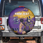 Personalised Melbourne Storm Rugby Spare Tire Cover Superhero Purple Storm Mascot - Sporty Splash Art Style