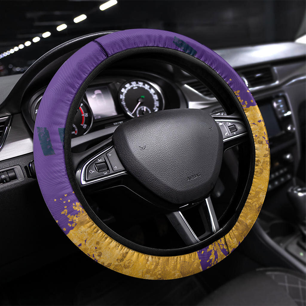 Melbourne Storm Rugby Steering Wheel Cover Superhero Purple Storm Mascot - Sporty Splash Art Style