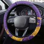 Melbourne Storm Rugby Steering Wheel Cover Superhero Purple Storm Mascot - Sporty Splash Art Style