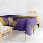 Personalised Melbourne Storm Rugby Tablecloth Superhero Purple Storm Mascot - Sporty Splash Art Style