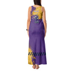 Personalised Melbourne Storm Rugby Tank Maxi Dress Superhero Purple Storm Mascot - Sporty Splash Art Style