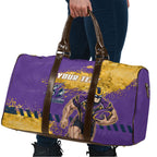 Personalised Melbourne Storm Rugby Travel Bag Superhero Purple Storm Mascot - Sporty Splash Art Style