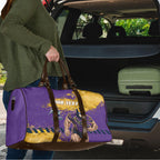 Personalised Melbourne Storm Rugby Travel Bag Superhero Purple Storm Mascot - Sporty Splash Art Style