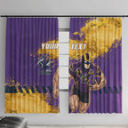 Personalised Melbourne Storm Rugby Window Curtain Superhero Purple Storm Mascot - Sporty Splash Art Style