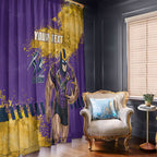 Personalised Melbourne Storm Rugby Window Curtain Superhero Purple Storm Mascot - Sporty Splash Art Style