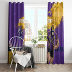 Personalised Melbourne Storm Rugby Window Curtain Superhero Purple Storm Mascot - Sporty Splash Art Style