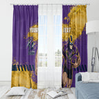 Personalised Melbourne Storm Rugby Window Curtain Superhero Purple Storm Mascot - Sporty Splash Art Style