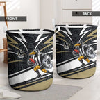 Collingwood Magpies Australian Football Laundry Basket Iconic Bird Mascot With Indigenous Pattern Art