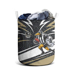 Collingwood Magpies Australian Football Laundry Basket Iconic Bird Mascot With Indigenous Pattern Art