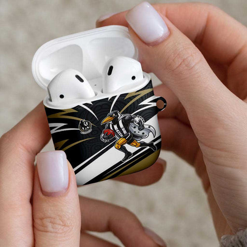 Collingwood Magpies Australian Football AirPods Case Iconic Bird Mascot With Indigenous Pattern Art