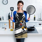 Collingwood Magpies Australian Football Apron Iconic Bird Mascot With Indigenous Pattern Art
