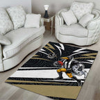 Collingwood Magpies Australian Football Area Rug Iconic Bird Mascot With Indigenous Pattern Art