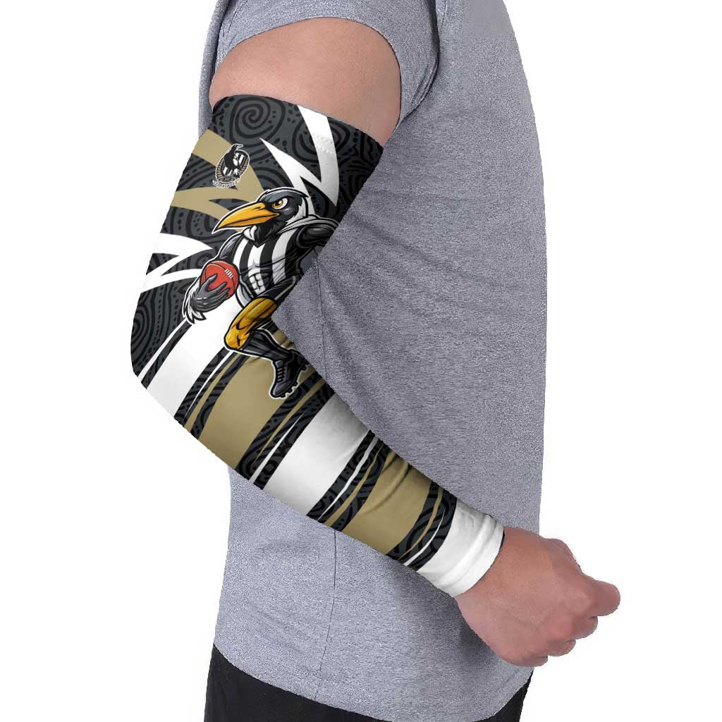 Collingwood Magpies Australian Football Arm Sleeves Iconic Bird Mascot With Indigenous Pattern Art