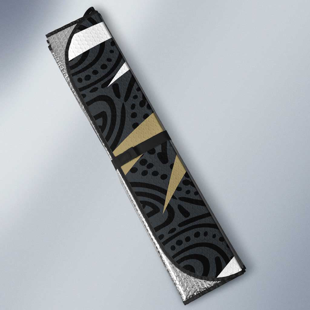 Collingwood Magpies Australian Football Auto Sun Shade Iconic Bird Mascot With Indigenous Pattern Art