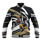 Collingwood Magpies Australian Football Baseball Jacket Iconic Bird Mascot With Indigenous Pattern Art