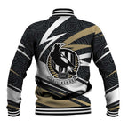 Collingwood Magpies Australian Football Baseball Jacket Iconic Bird Mascot With Indigenous Pattern Art