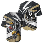 Collingwood Magpies Australian Football Baseball Jersey Iconic Bird Mascot With Indigenous Pattern Art