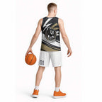 Collingwood Magpies Australian Football Basketball Jersey Iconic Bird Mascot With Indigenous Pattern Art