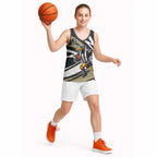 Collingwood Magpies Australian Football Basketball Jersey Iconic Bird Mascot With Indigenous Pattern Art
