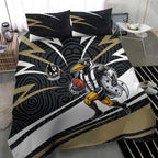 Collingwood Magpies Australian Football Bedding Set Iconic Bird Mascot With Indigenous Pattern Art