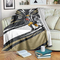 Collingwood Magpies Australian Football Blanket Iconic Bird Mascot With Indigenous Pattern Art