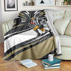 Collingwood Magpies Australian Football Blanket Iconic Bird Mascot With Indigenous Pattern Art