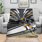 Collingwood Magpies Australian Football Blanket Iconic Bird Mascot With Indigenous Pattern Art