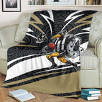 Collingwood Magpies Australian Football Blanket Iconic Bird Mascot With Indigenous Pattern Art