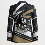 Collingwood Magpies Australian Football Blazer Iconic Bird Mascot With Indigenous Pattern Art