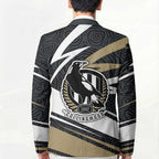 Collingwood Magpies Australian Football Blazer Iconic Bird Mascot With Indigenous Pattern Art