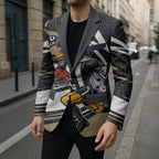 Collingwood Magpies Australian Football Blazer Iconic Bird Mascot With Indigenous Pattern Art