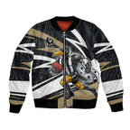 Collingwood Magpies Australian Football Bomber Jacket Iconic Bird Mascot With Indigenous Pattern Art