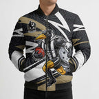 Collingwood Magpies Australian Football Bomber Puffer Jacket Iconic Bird Mascot With Indigenous Pattern Art