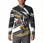 Collingwood Magpies Australian Football Button Sweatshirt Iconic Bird Mascot With Indigenous Pattern Art