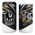 Collingwood Magpies Australian Football 4 in 1 Can Cooler Tumbler Iconic Bird Mascot With Indigenous Pattern Art