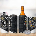 Collingwood Magpies Australian Football 4 in 1 Can Cooler Tumbler Iconic Bird Mascot With Indigenous Pattern Art