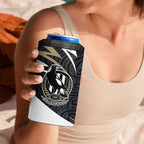 Collingwood Magpies Australian Football 4 in 1 Can Cooler Tumbler Iconic Bird Mascot With Indigenous Pattern Art